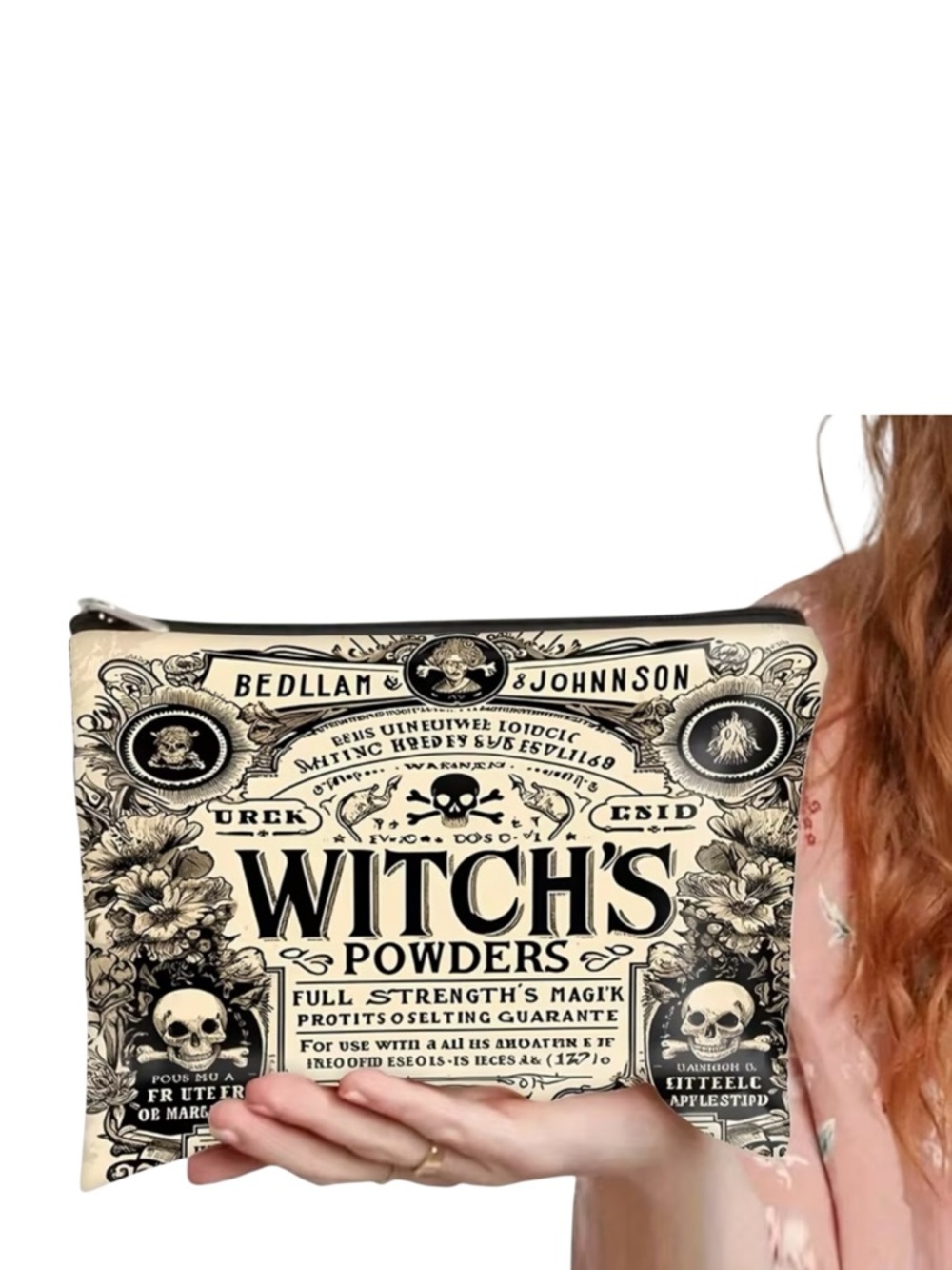 ‘Witch's Powders’ Cosmetic or Feminine Hygiene Pouch Bag Handmade’